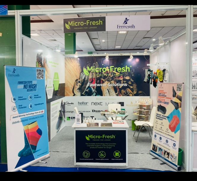 Micro Fresh and Frrressh at the Agra Footwear Expo.